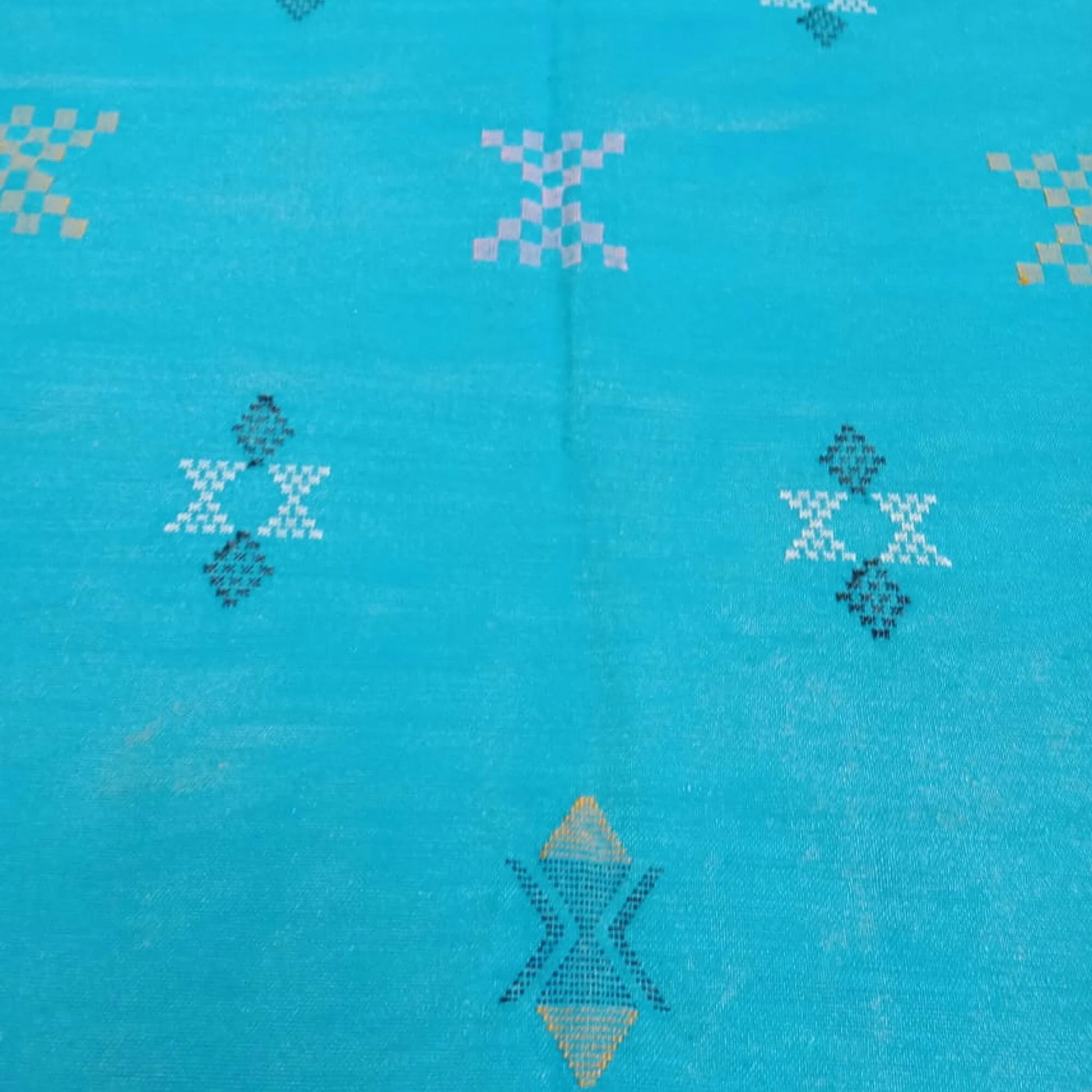Moroccan Cactus Silk Rug, Handmade Sabra Cactus Rug, Berber Sabra Rug ,Authentic Azilal Rug, Bleu Cactus Silk ,Bohemian Rug
