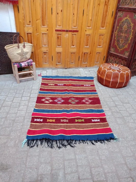 Cactus Silk Rug - Moroccan Cactus Silk Kilim Handmade .Cactus Silk Rug ,Sabra Carpet Berber Authentic Azilal Area Rug. Sabra Rug