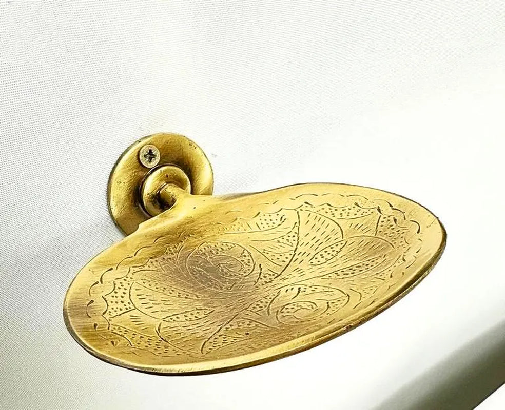 Unlacquered Solid Brass Wall Mounted Soap Dish – Raw and Chic Style Raw Brass Soap Dish, Authentic Finish