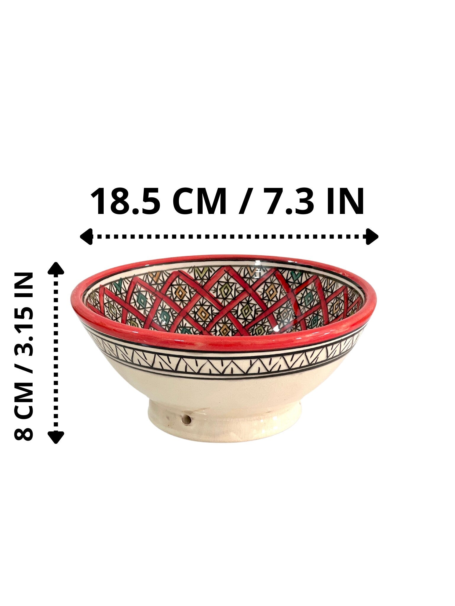 Moroccan Handmade Ceramic Salad Bowl, Handmade Pottery Bowl, Handpainted Moroccan Artisanal Bowl, Unique Decorative Bowl, Moroccan Art