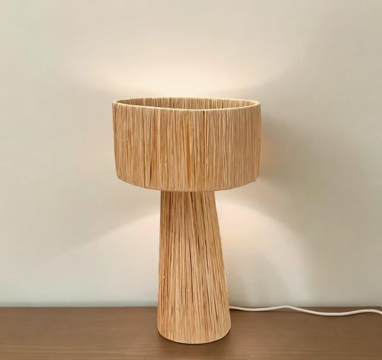 LAMP Raffia Natural Raffia Lamp, Raffia Lampshade, TABLE LAMPSHADES Moroccan Handmade in Rattan