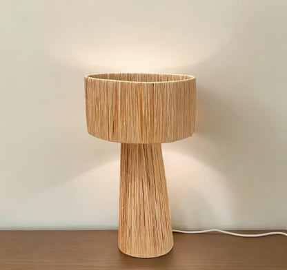LAMP Raffia Natural Raffia Lamp, Raffia Lampshade, TABLE LAMPSHADES Moroccan Handmade in Rattan