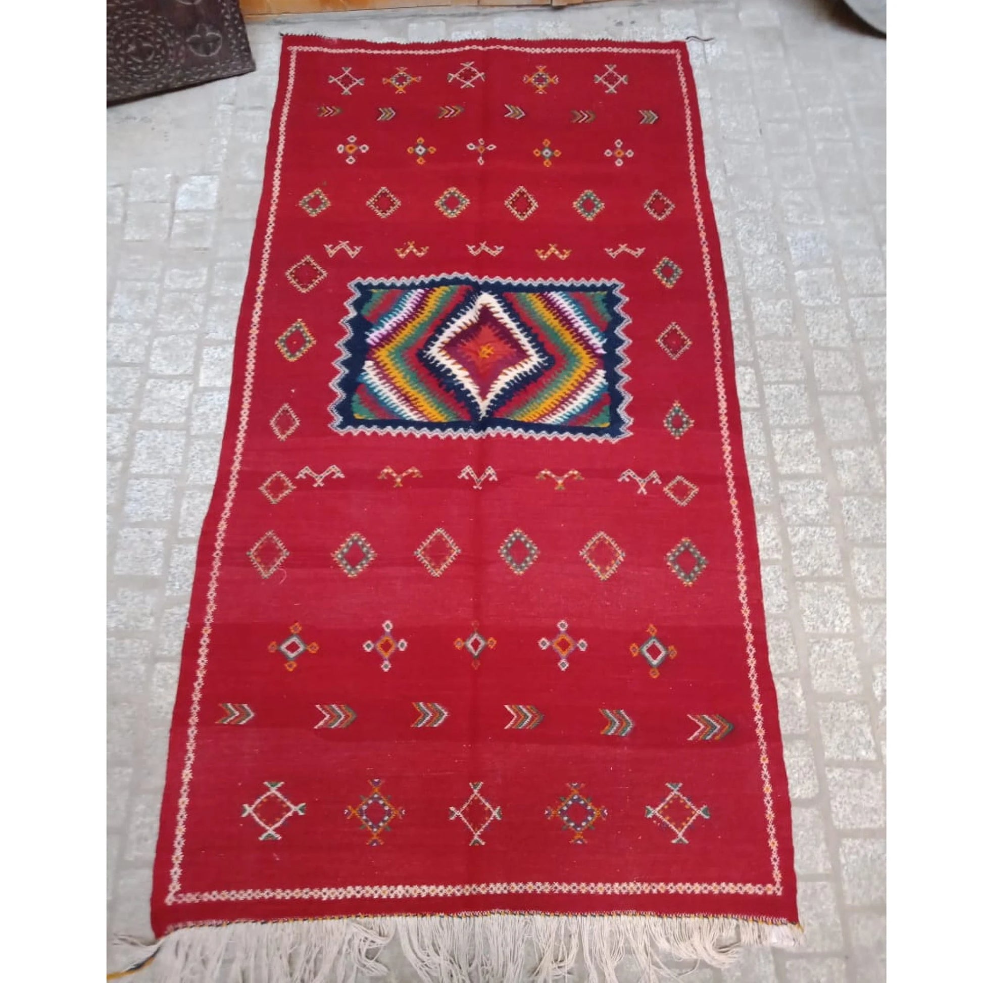Moroccan Akhnif Rug, Berber Akhnif Kilkm, Handmade Wool Rug, Authentic Azilal