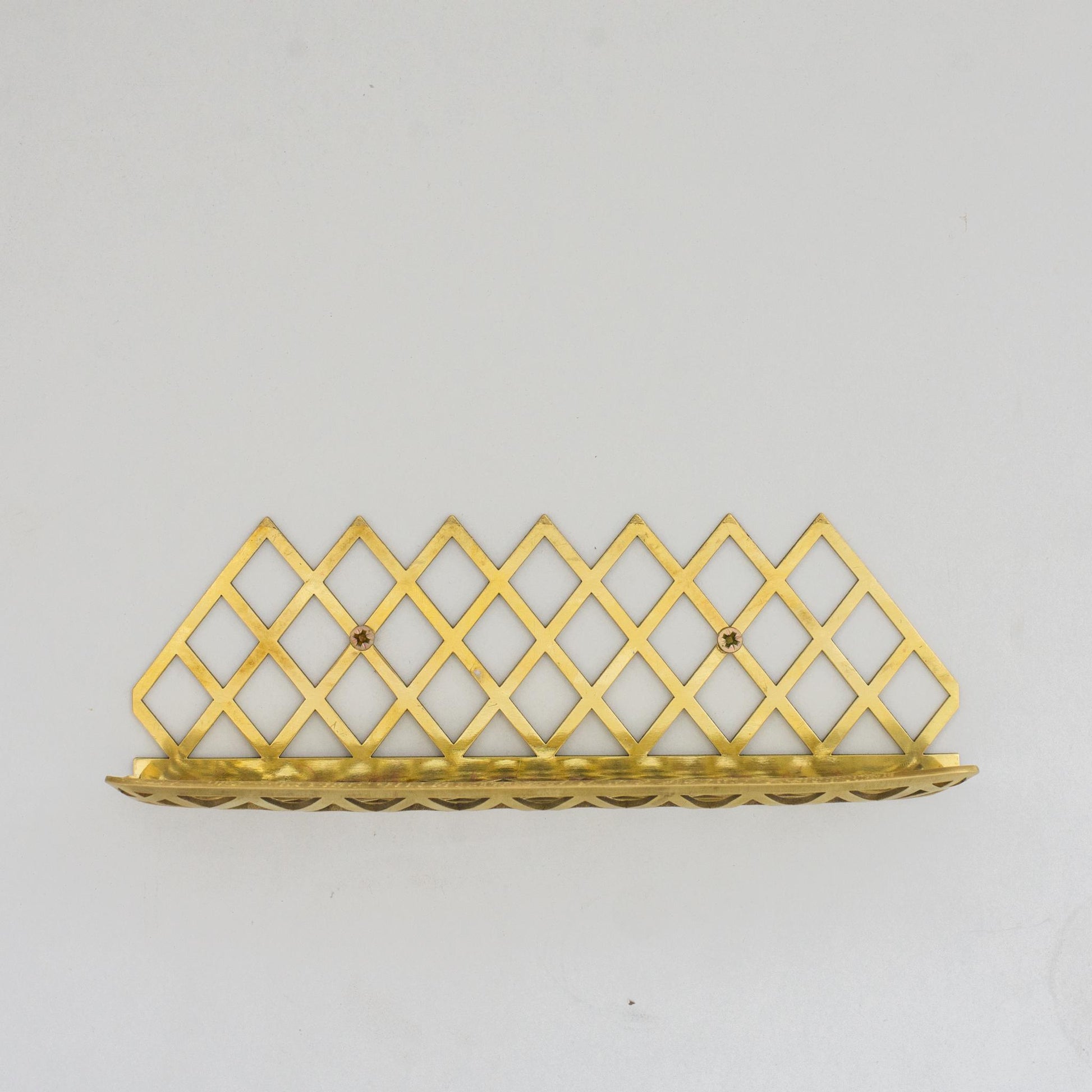 Unlacquered Brass Wall Shelf for Shower, Brass Floating Grid Shelf, Shower Draining Shelf