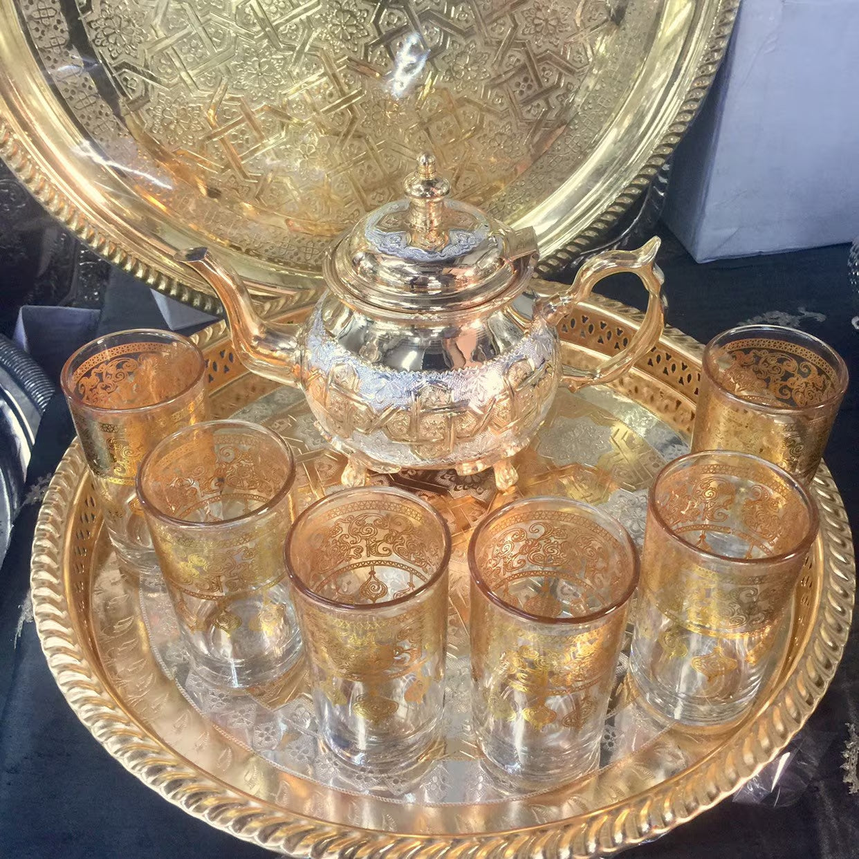 Moroccan Handmade Luxurious Tea Set
