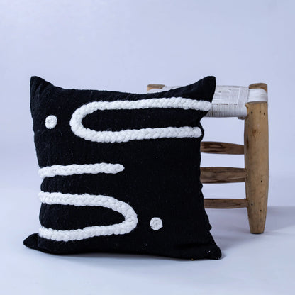 Black and White Pillow - Handmade Pillow - Moroccan Pillow-Livingroom Pillow - Bedroom Pillow - Custom Pillow