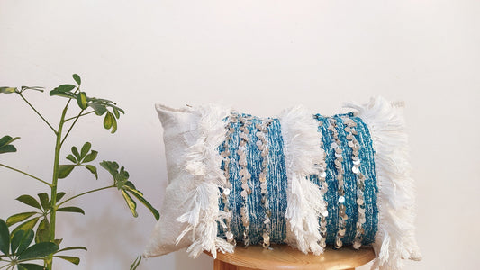 Handmade Moroccan Wedding Pillow Cover,Red Wool Cushion, Red Wool Pillow Cover Unstuffed