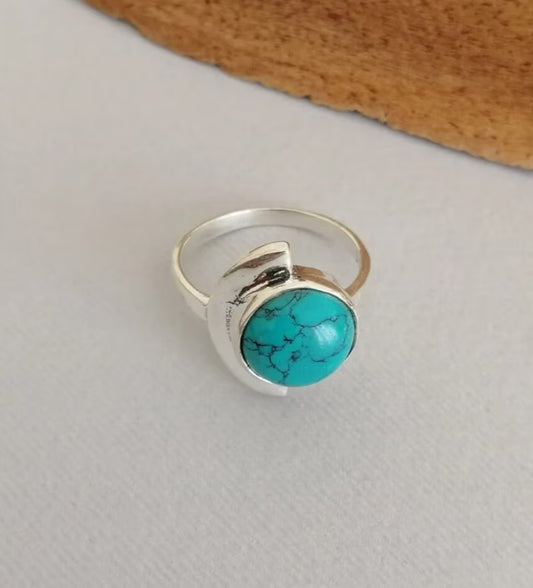 Modernist Turquoise Sterling Silver Ring