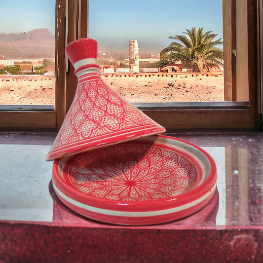 Handcrafted Ceramic Tagine Moroccan Elegance for Stylish Dining Vibrant Glazed Tagine Pink Tajine