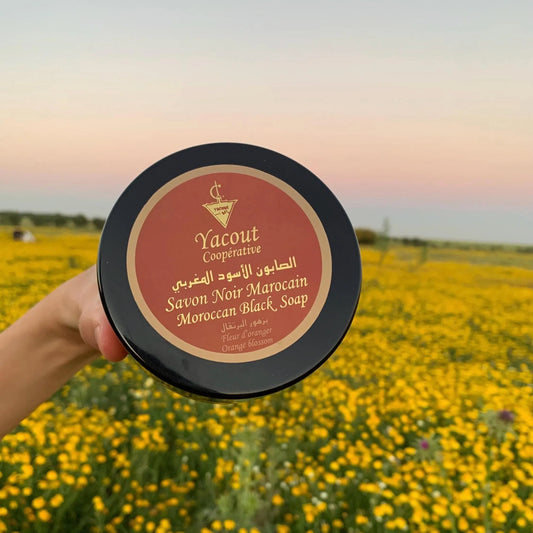 Moroccan Black Soap with Orange Blossom Perfume - Natural Organic for Face & Body, Hamam Spa Ritual, Bride Beauty Treatment