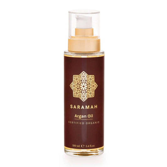 SARAMAH® Argan Oil Pure 100 Ml - for Hair, Skin and Face - 100% Pure and Organic - Moroccan Argan Oil - Omega 3 and 6, Vitamin E and F
