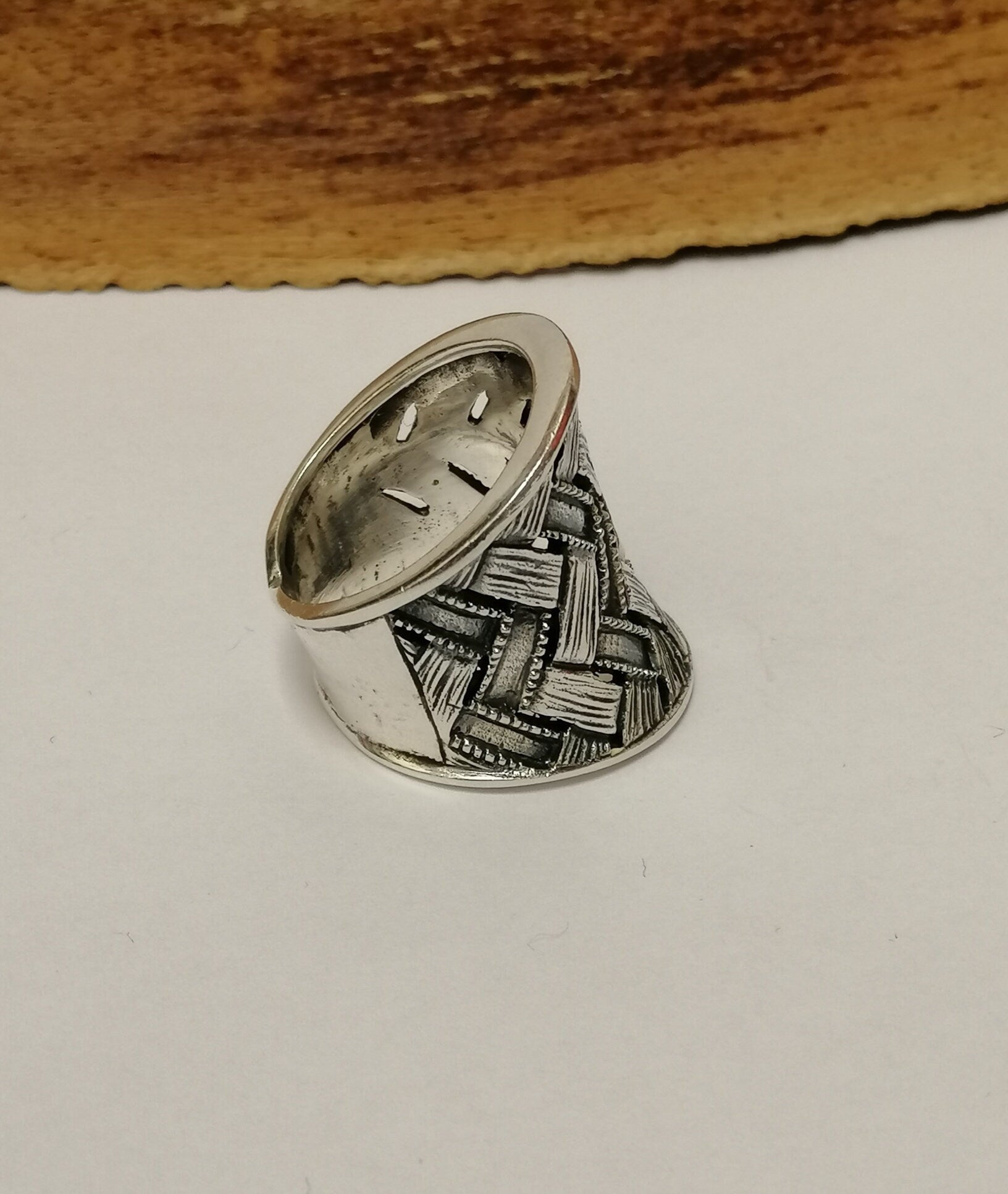 Graduated Sterling Silver Chevron Ring