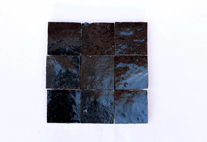 1 Square Foot Black Zellige Tiles Moroccan Tile Handmade Square Fireplace Black Accent Moroccan Tiles Backsplash Bathroom Tiles Zellij