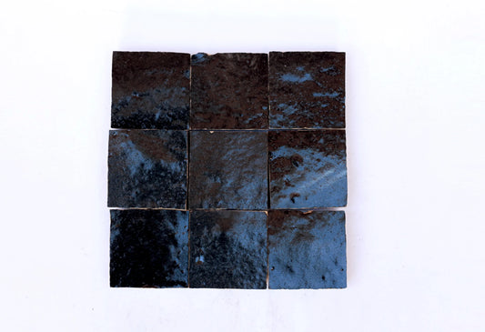 1 Square Foot Black Zellige Tiles Moroccan Tile Handmade Square Fireplace Black Accent Moroccan Tiles Backsplash Bathroom Tiles Zellij