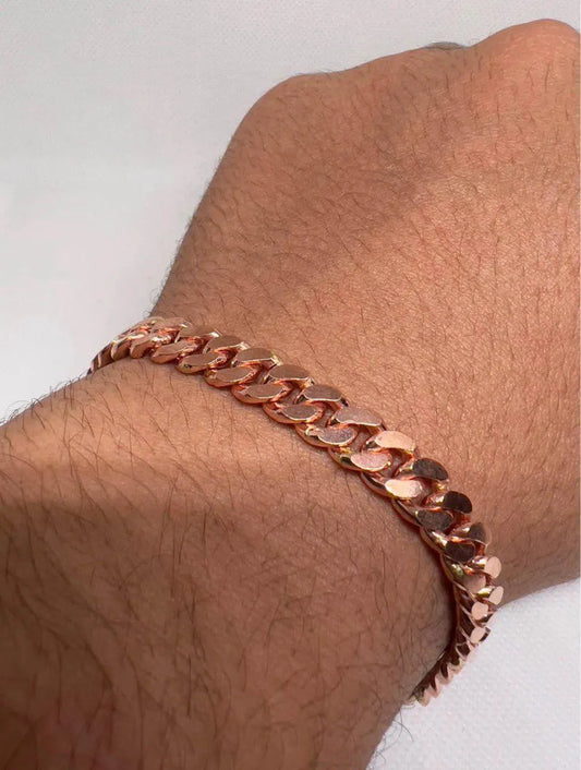 Pure 100% Copper Chain Bracelets, Unisex Copper Bracelets, Copper Curb Chain & Link Bracelets, Handmade Brass Copper Bracelets, for Him Her