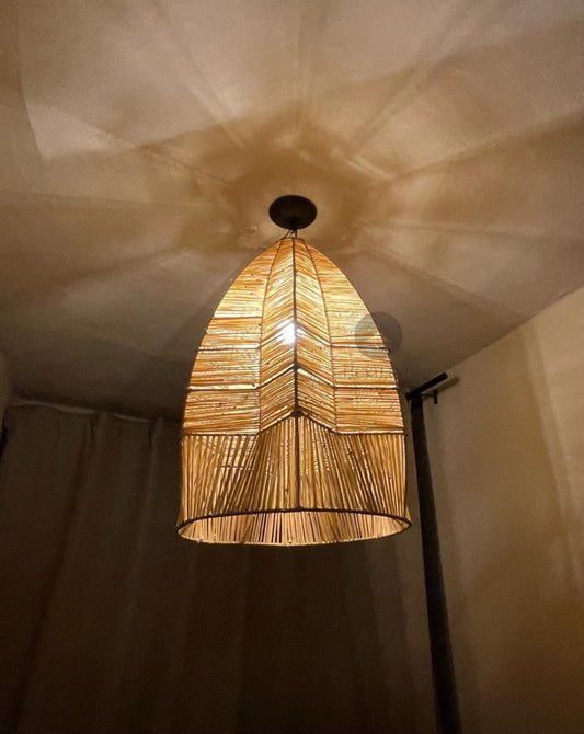 New Style Wave Chandelier, Raffia Pendant Light , Hanging Lamp Shade in Raffia
