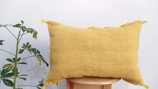 Handmade Moroccan Wedding Pillow Cover,Red Wool Cushion, Red Wool Pillow Cover Unstuffed