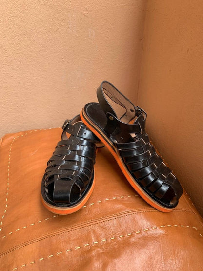 Handmade Comfy Black Gladiatorleather Fisherman Sandals for Women /Women’S Leather Sandals | Summer Closed Toe Sandals / Greek Sandals Her.