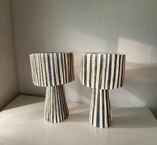 TABLE LAMPSHADES Moroccan Handmade in Rattan,Lamp Raffia Natural Raffia Lamp, Raffia Lampshade,