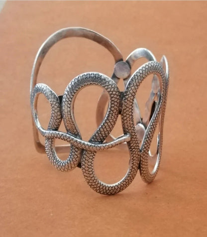 Elegant Sterling Silver Snake Cuff