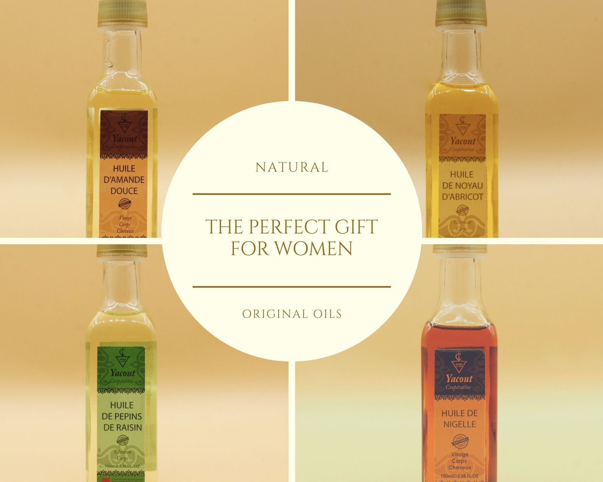 Pure Hair and Skin Oil Pack , 4 Essential Oils ( Almond+ Nigella+ Apricot Kernel+ Grapeseeds ) , Beauty Gifts for Women
