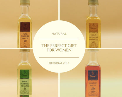 Pure Hair and Skin Oil Pack , 4 Essential Oils ( Almond+ Nigella+ Apricot Kernel+ Grapeseeds ) , Beauty Gifts for Women