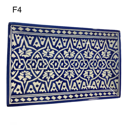 Handmade Ceramic Cake Dish from Fes (Morocco)/ Rectangular Tray / Rectangular Tray.