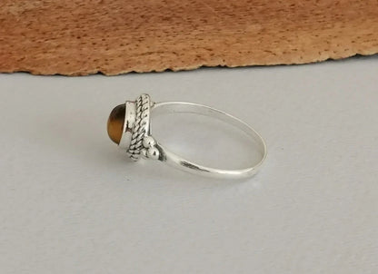 Golden Tiger Eye Sterling Silver Ring