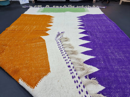 FLAT MOROCCAN RUG, Custom Made Kilim Rug, Handmade Area Rug, Mauve & Brown Zanafi Rug, Authentic Berber Carpet, Colored Rug for Dining Room.