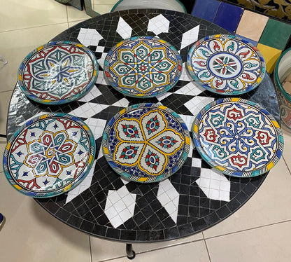 Set of 6 Moroccan Ceramic Dessert Plates Handmade.Set of 6 Moroccan Ceramic Dessert Dish Handmade