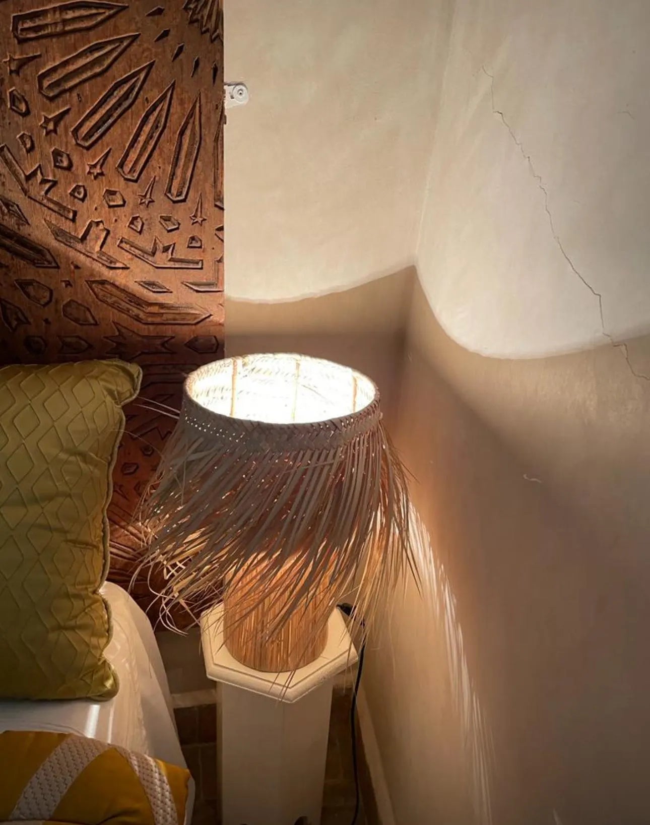 Moroccan Handmade in Rattan,Lamp Raffia Natural Raffia Lamp,Table LAMPSHADES