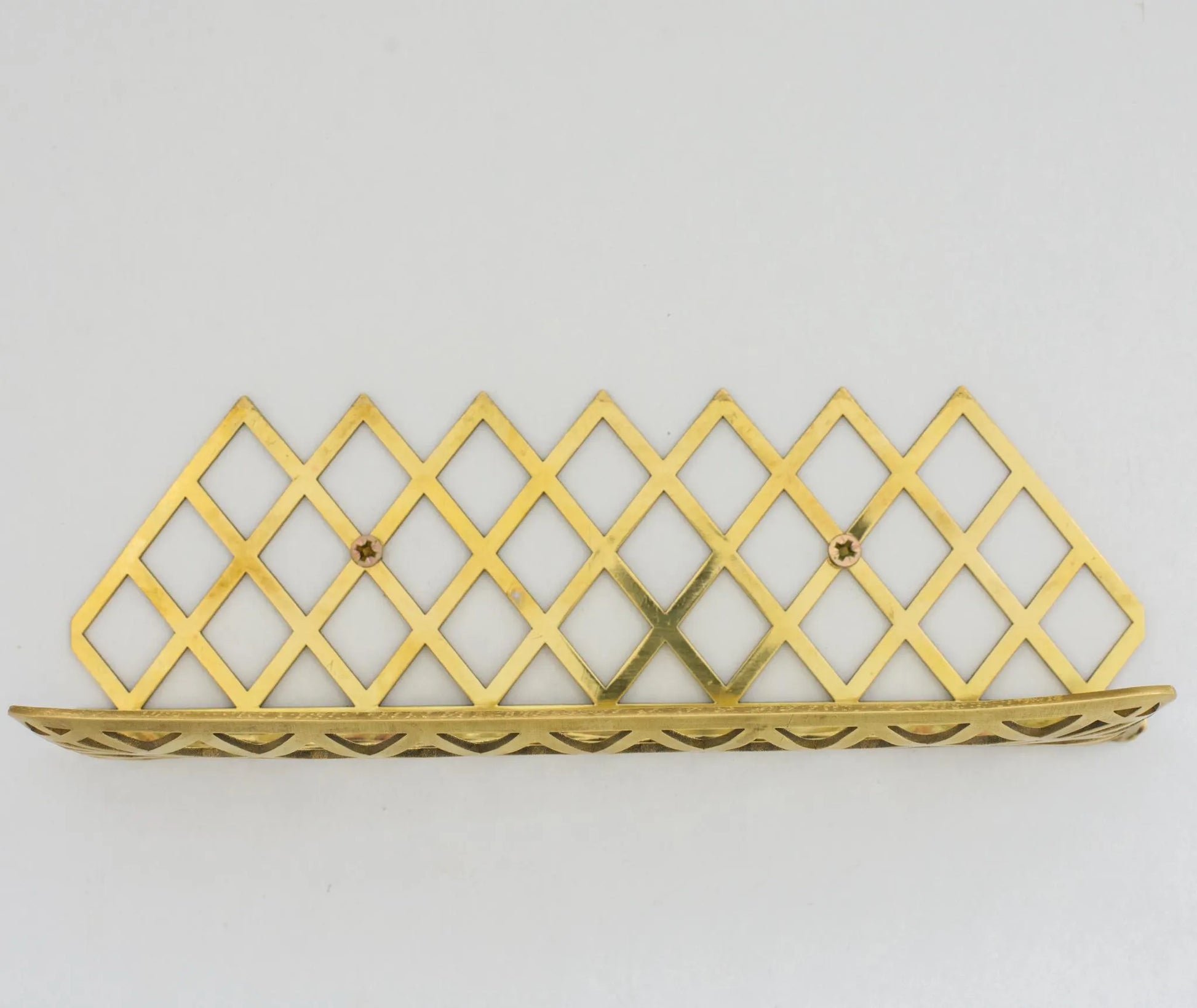 Unlacquered Brass Wall Shelf for Shower, Brass Floating Grid Shelf, Shower Draining Shelf