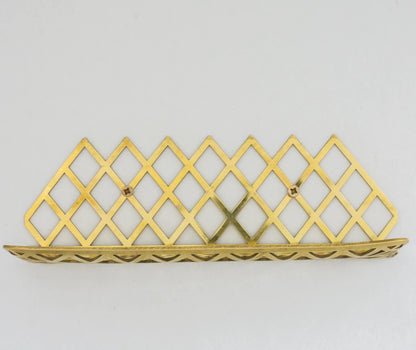 Unlacquered Brass Wall Shelf for Shower, Brass Floating Grid Shelf, Shower Draining Shelf