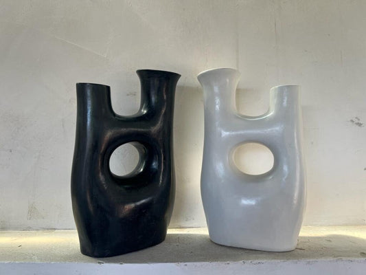 Terracotta Deco, Stucco Pottery Decoration, Natural Deco Black&White