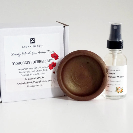 Moroccan Aker Fassi Set| Contains Original Moroccan Terracotta Lip Stain + Orange Blossom Water.