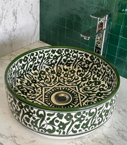Antique Sink, Small Bathroom Sink, Moroccan Handmade Ceramic Basin, Hand Wash Basin, Free Gift INCLUDED