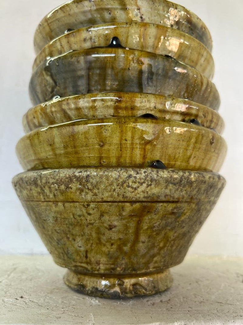 PROMOTION Set of 6 Moroccan Yellow Tamegroute Bowls