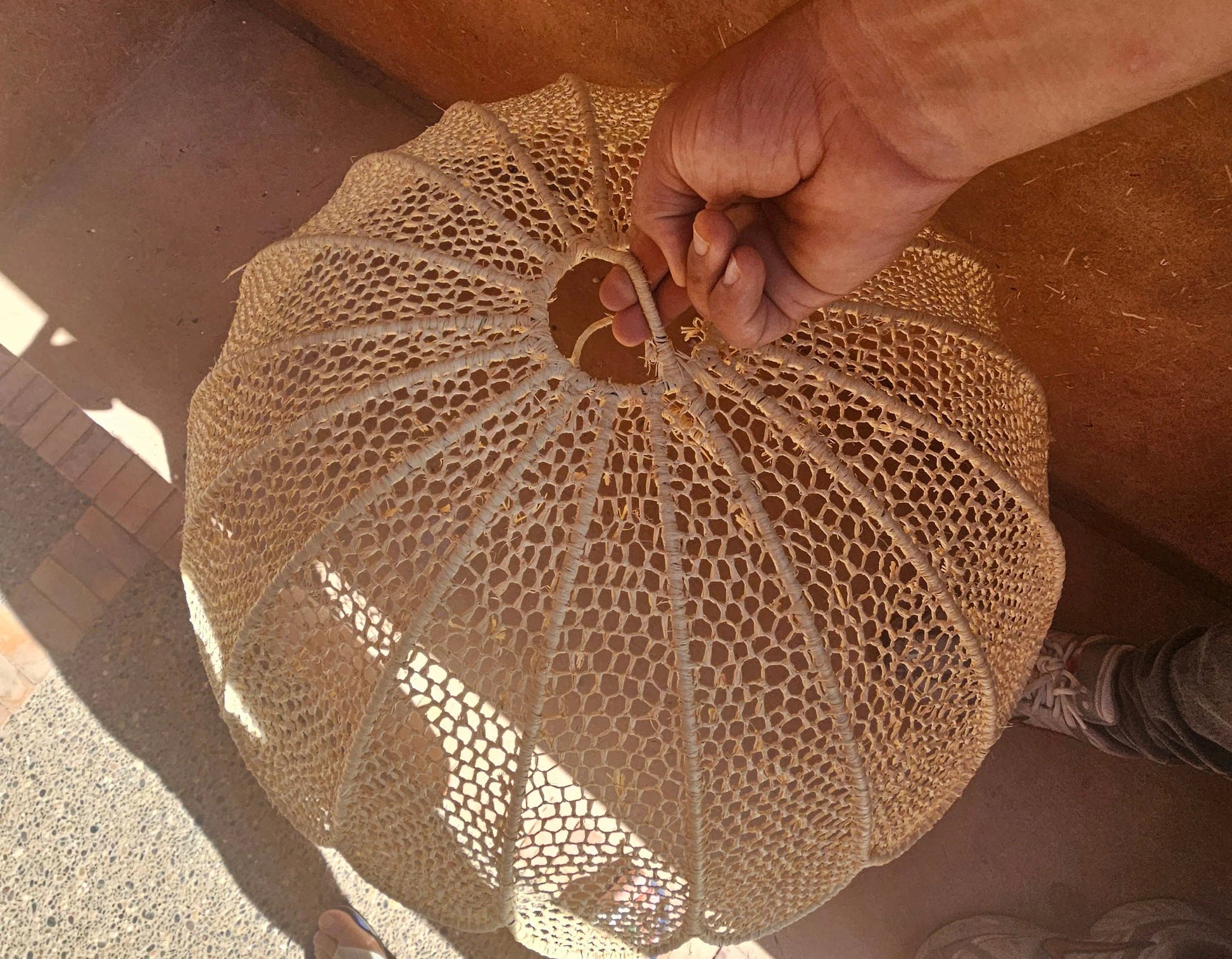 Raffia Pendant Light , Hanging Lamp Shade in Raffia