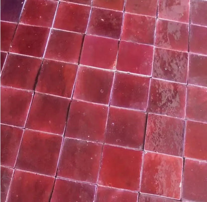 Floor Tiles Wine Red Glazed 10 X 10 Cm Floor Tiles Kitchen Bathroom Old Building