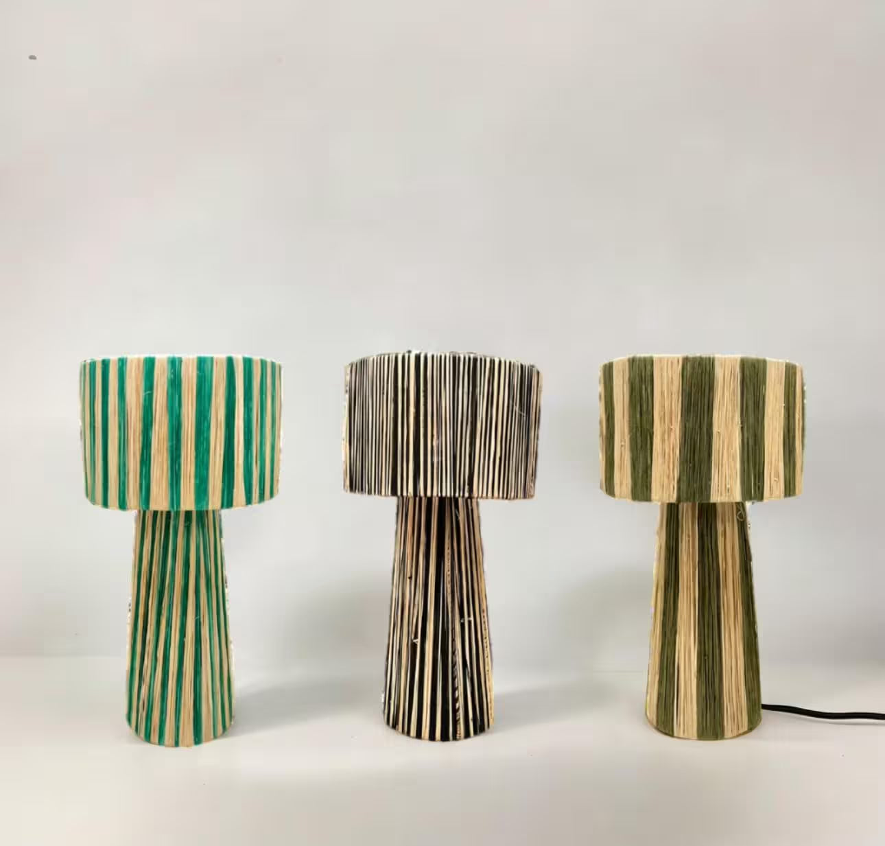 Raffia Natural Raffia Lamp, Raffia Lampshade, TABLE LAMPSHADES Moroccan Handmade in Rattan,Lamp