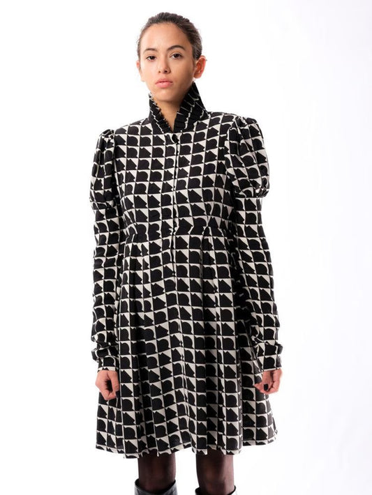 Victoria'S Cotton Dress Short - Black & White