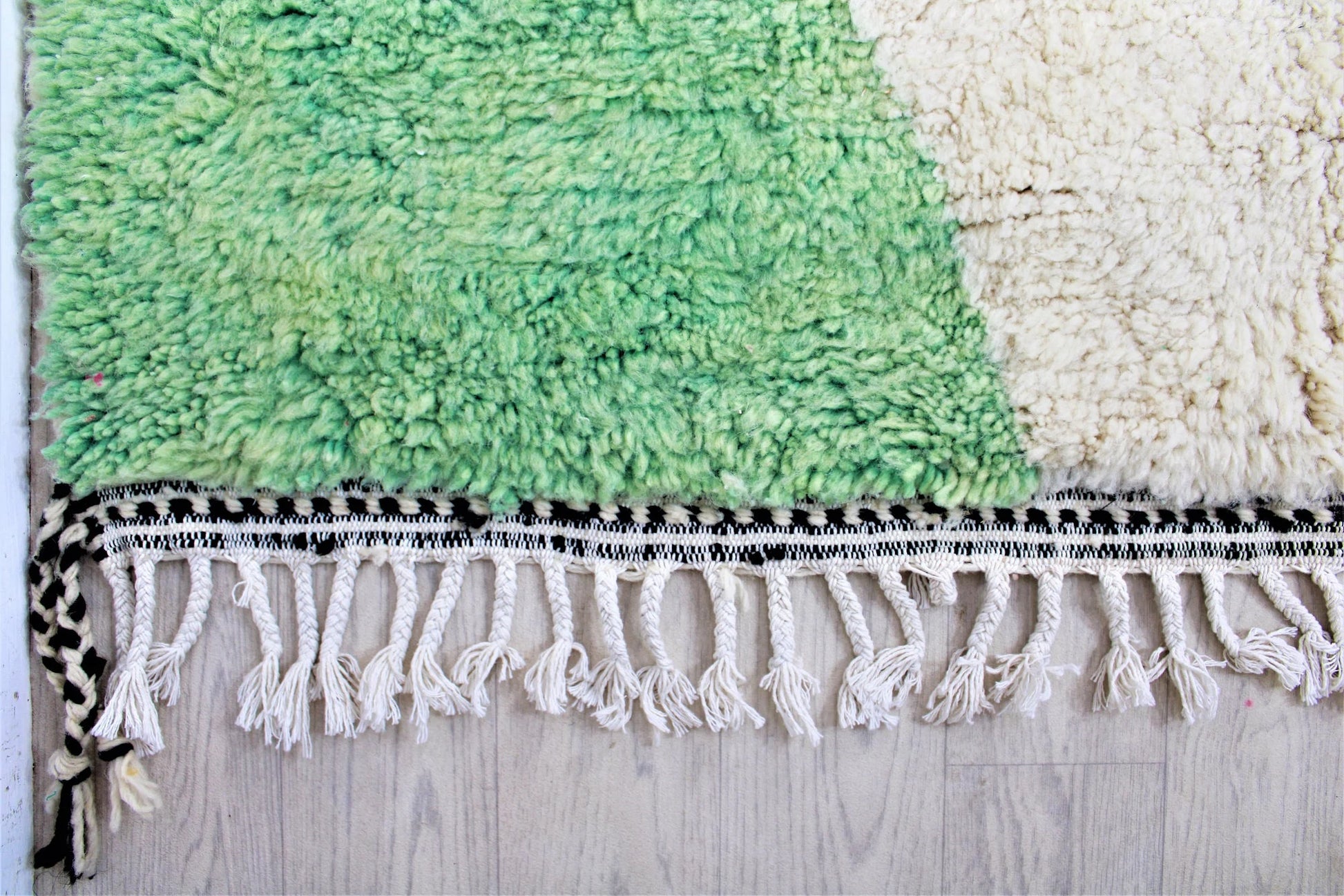 Handmade Moroccan Berber Area Rug, Beni Ourain Wool Rug, Moroccan Carpet, Colorful Tribal Rug, Green Orange Rug, Rugs Soft, Rugs and Carpet