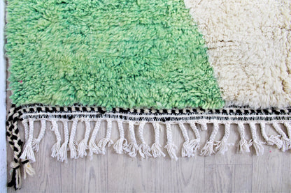 Handmade Moroccan Berber Area Rug, Beni Ourain Wool Rug, Moroccan Carpet, Colorful Tribal Rug, Green Orange Rug, Rugs Soft, Rugs and Carpet