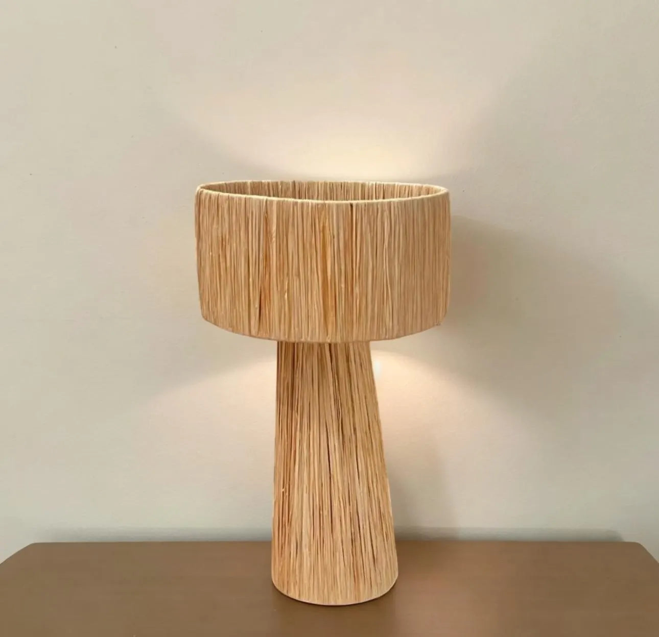 LAMP Raffia Natural Raffia Lamp, Raffia Lampshade, TABLE LAMPSHADES Moroccan Handmade in Rattan