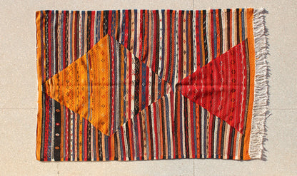 Wool Kilim Rug Morocco Flat Weave 9X12 Authentic Design