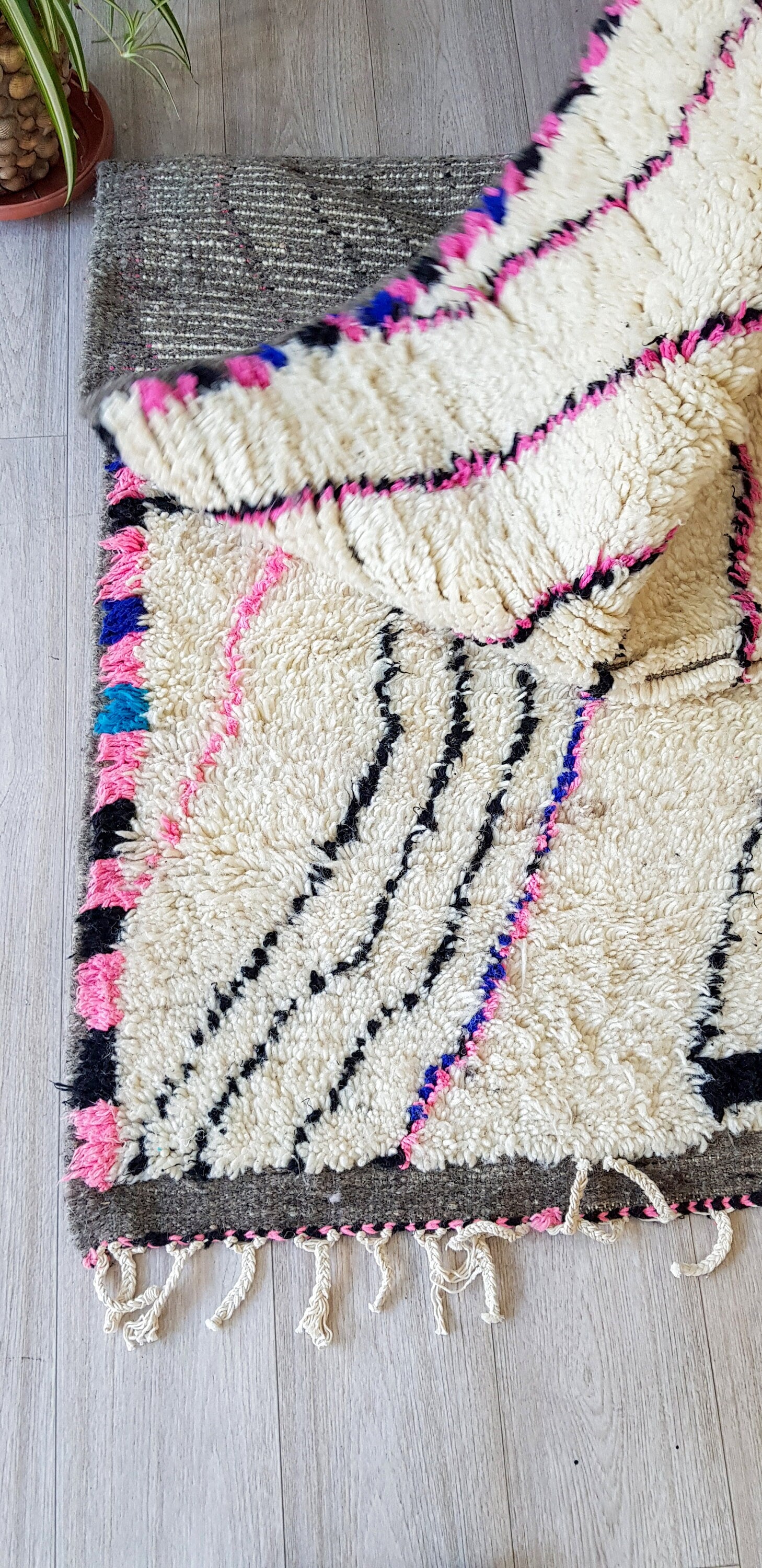 Authentic Beni Ourain Rug, Handmade Carpet, Wool Rug, Wool Rug, Moroccan Rug, Azilal Rug 8.1Ft / 4.8Ft