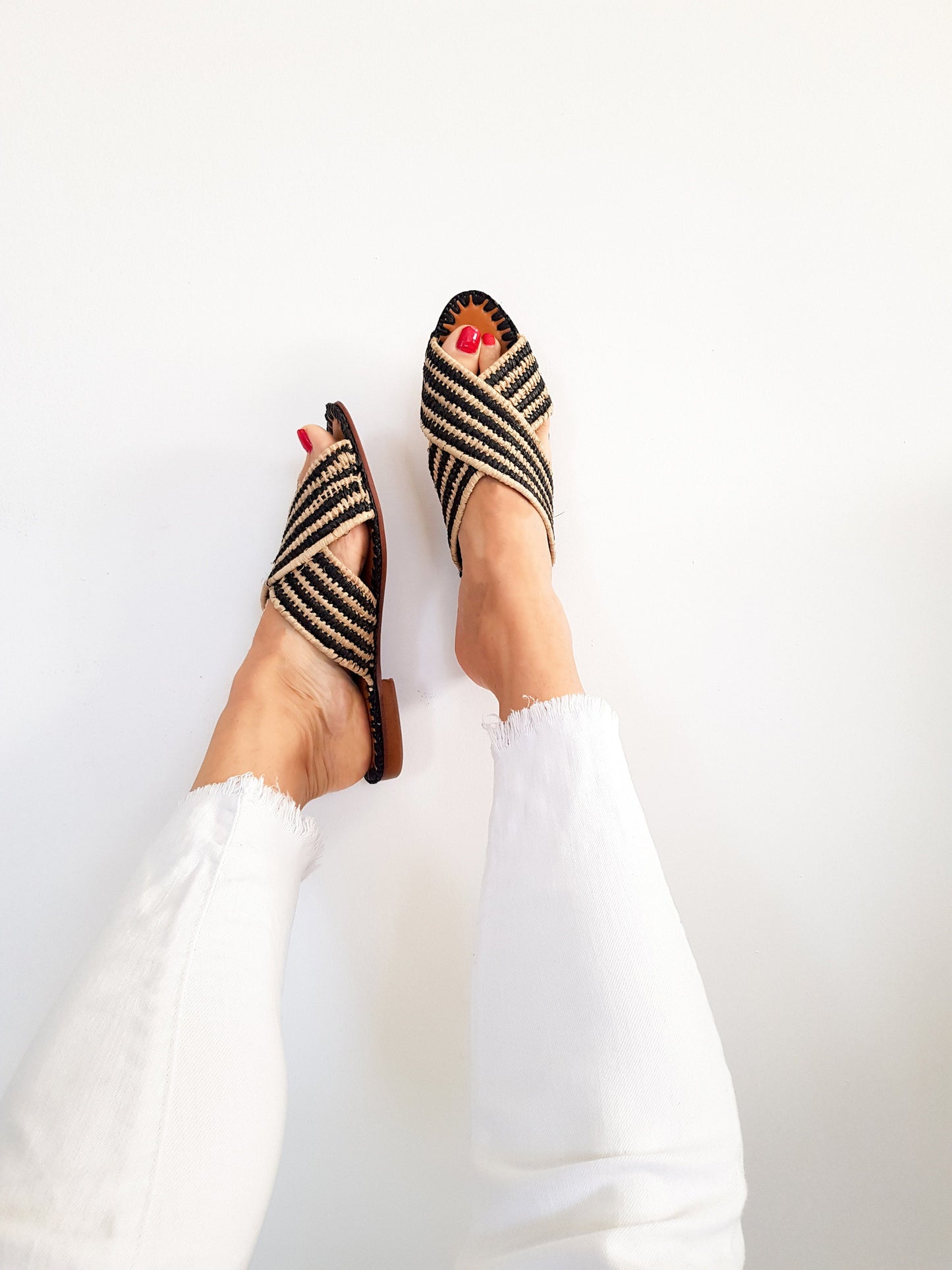 Raffia Sandal, Handmade Raffia, Moroccan Handmade Shoes, Raphia Shoes, Raffia Flats,