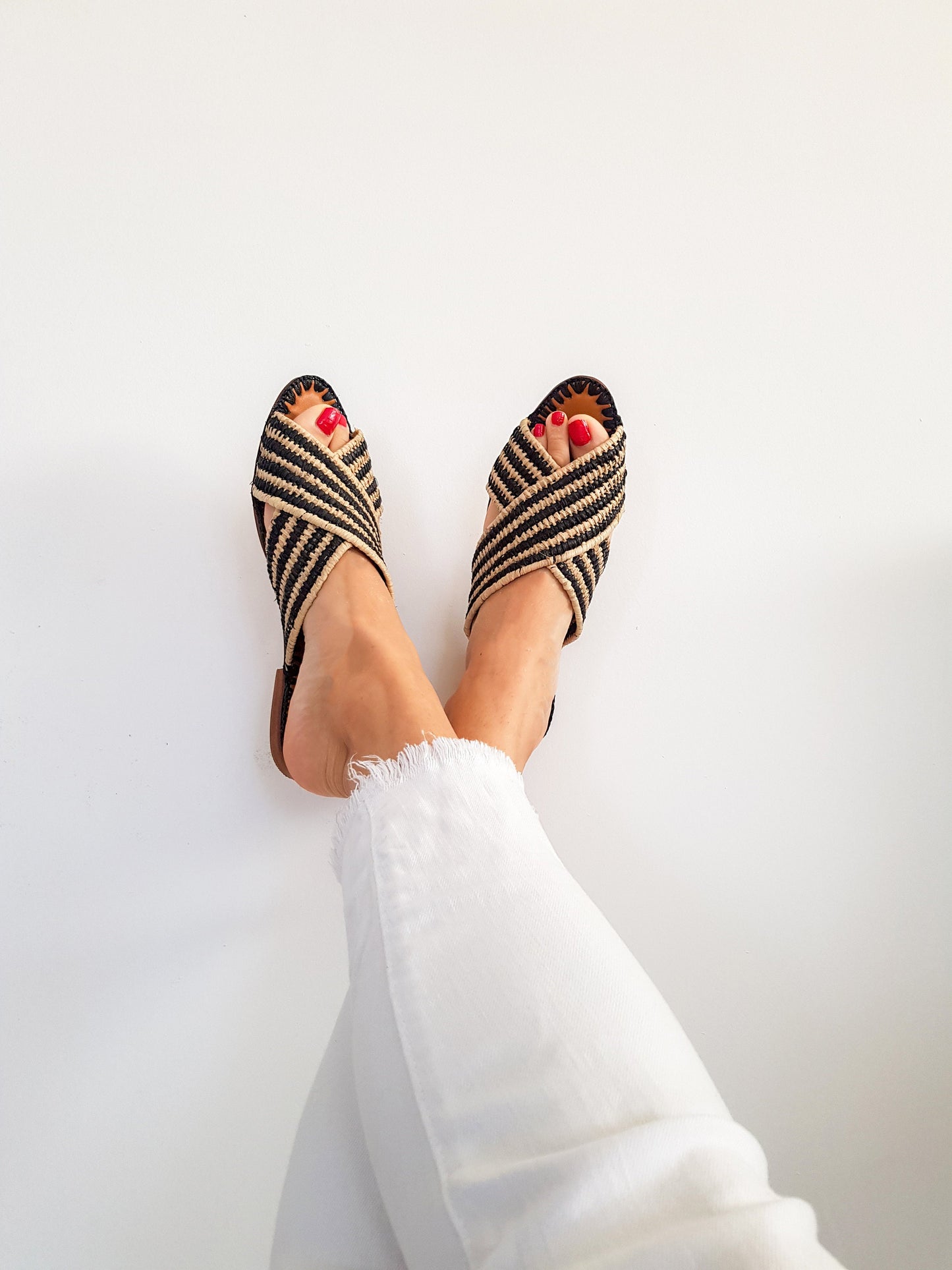 Raffia Sandal, Handmade Raffia, Moroccan Handmade Shoes, Raphia Shoes, Raffia Flats,