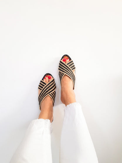 Raffia Sandal, Handmade Raffia, Moroccan Handmade Shoes, Raphia Shoes, Raffia Flats,