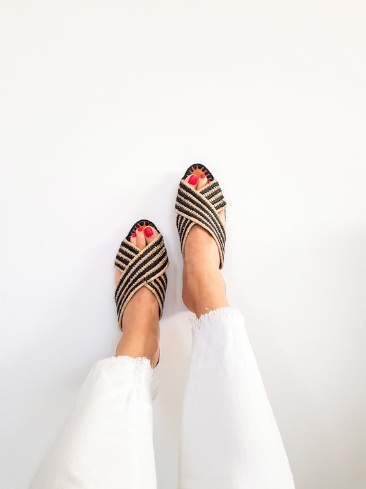 Raffia Sandal, Handmade Raffia, Moroccan Handmade Shoes, Raphia Shoes, Raffia Flats,
